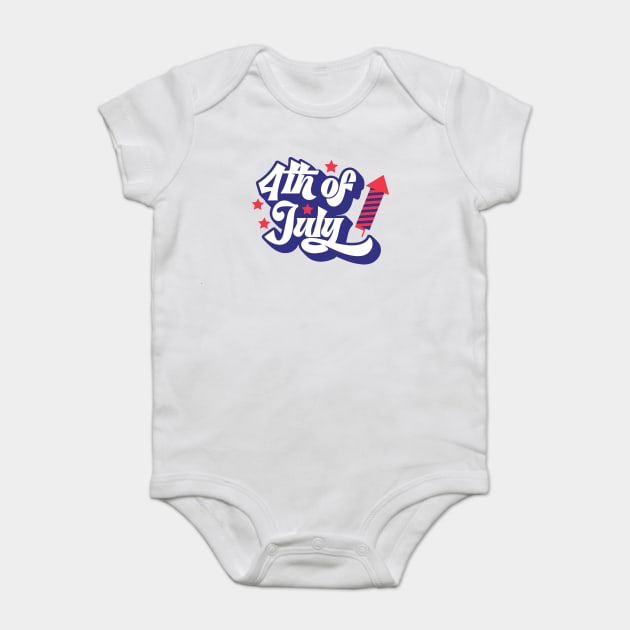 4th Of July Sign, Firework, Patriotic Day Baby Bodysuit by Darksavage